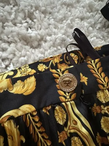 New Versace BAROCCO PLEATED MIDI SKIRT Women’s Size 44 Retail- $2695