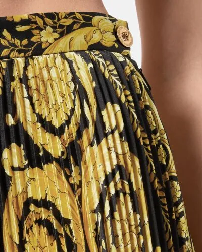 New Versace BAROCCO PLEATED MIDI SKIRT Women’s Size 44 Retail- $2695