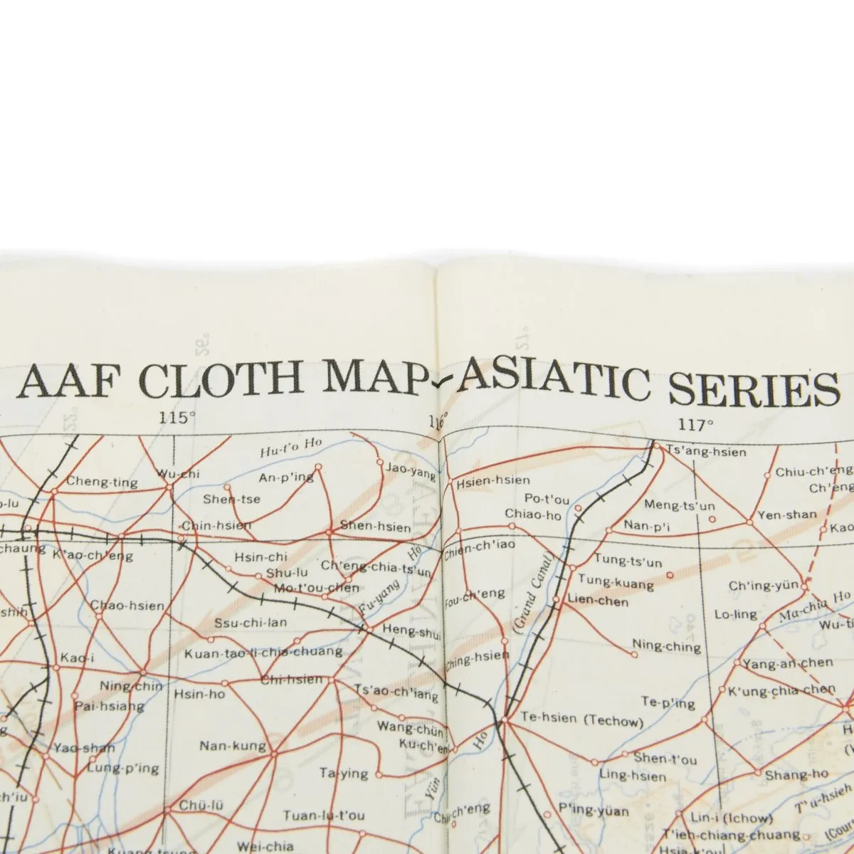 Original U.S. WWII USAAF China Burma India Blood Chit & Asiatic Series Map Survival Set