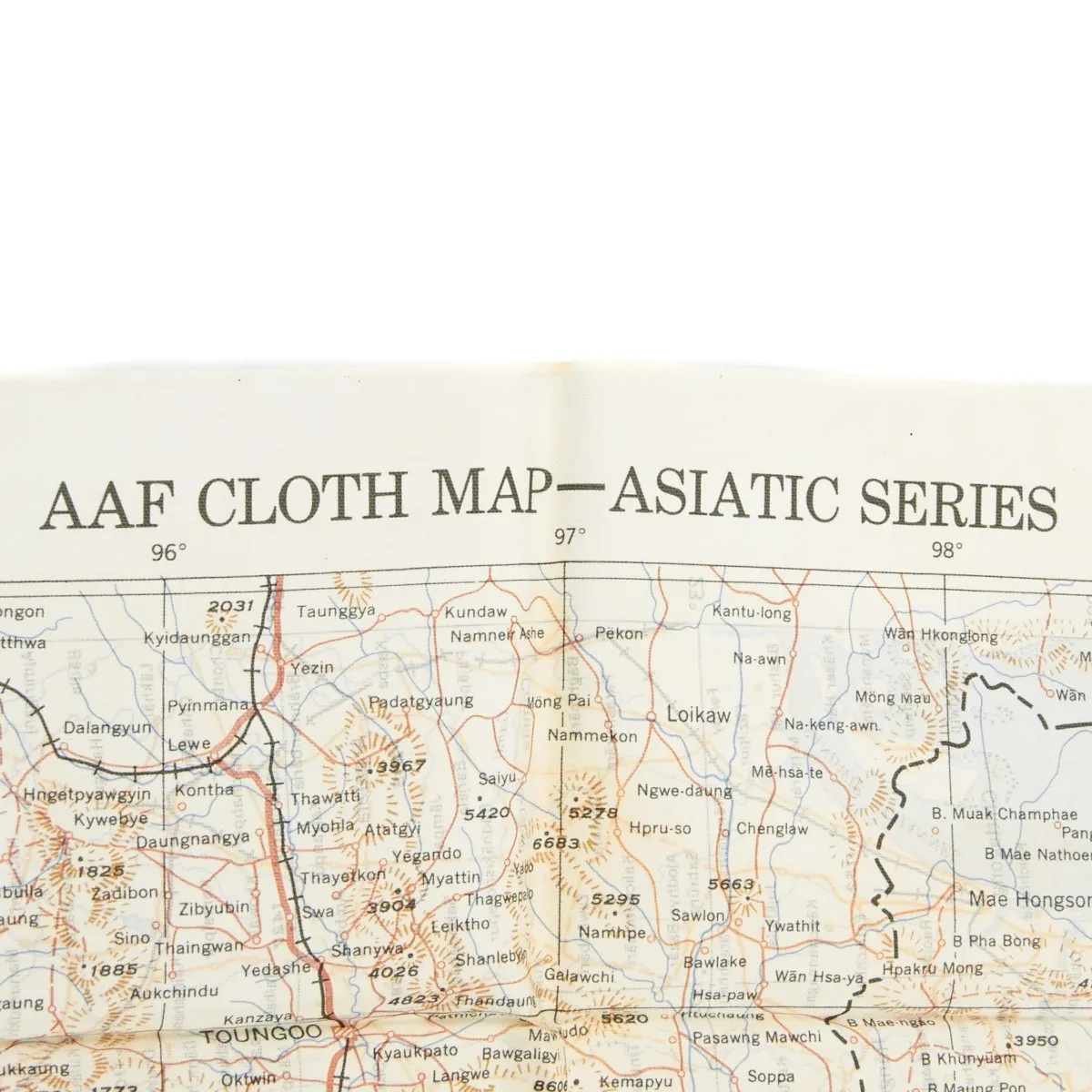 Original U.S. WWII USAAF China Burma India Blood Chit & Asiatic Series Map Survival Set