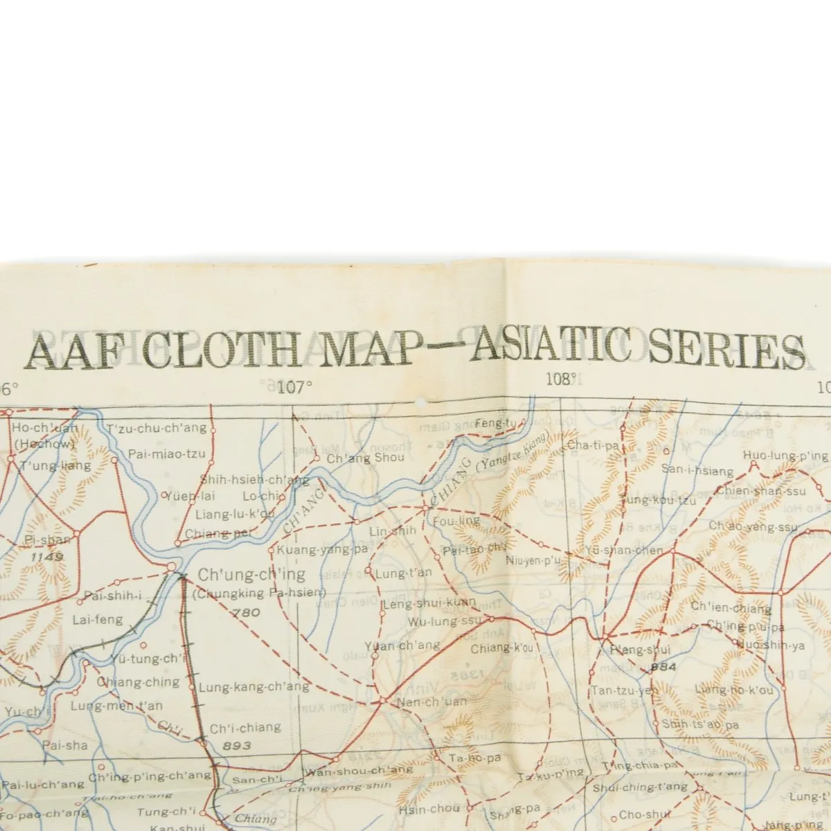 Original U.S. WWII USAAF China Burma India Blood Chit & Asiatic Series Map Survival Set