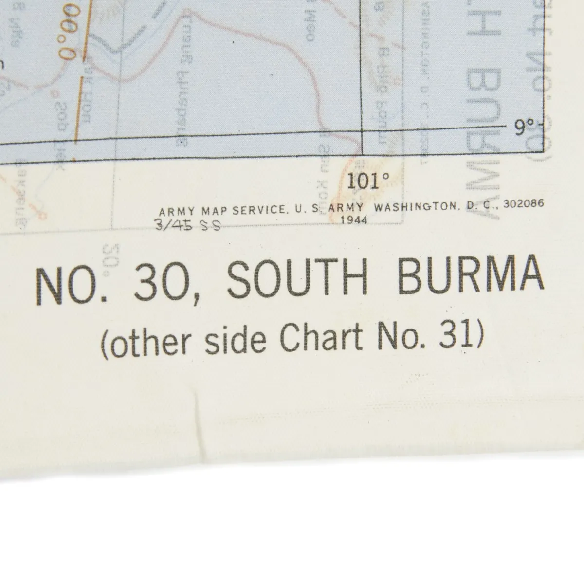 Original U.S. WWII USAAF China Burma India Blood Chit & Asiatic Series Map Survival Set