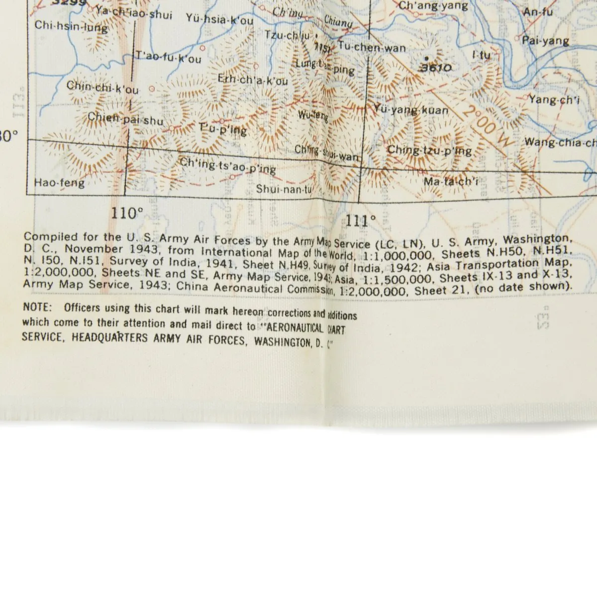 Original U.S. WWII USAAF China Burma India Blood Chit & Asiatic Series Map Survival Set