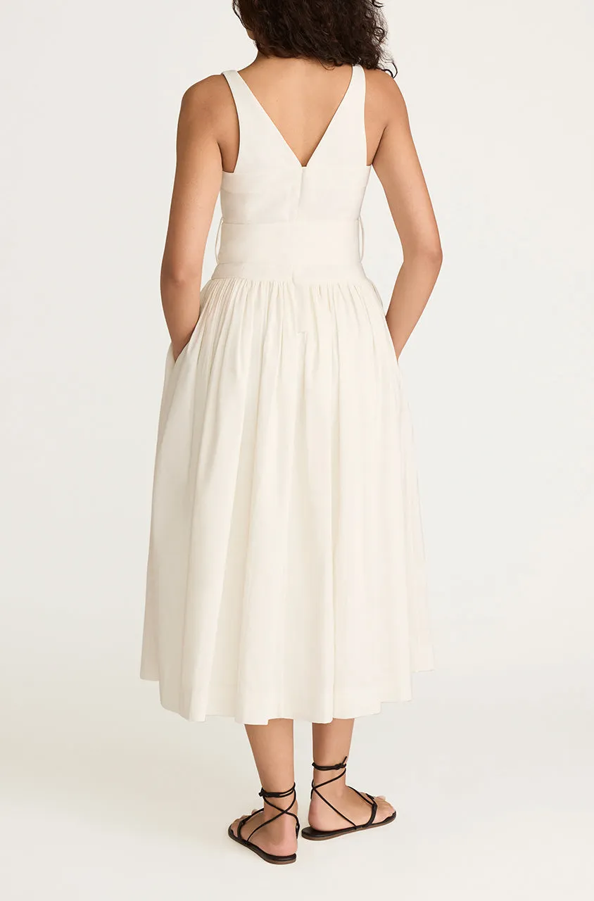 Ottoman Belted Bustier Shirt Dress