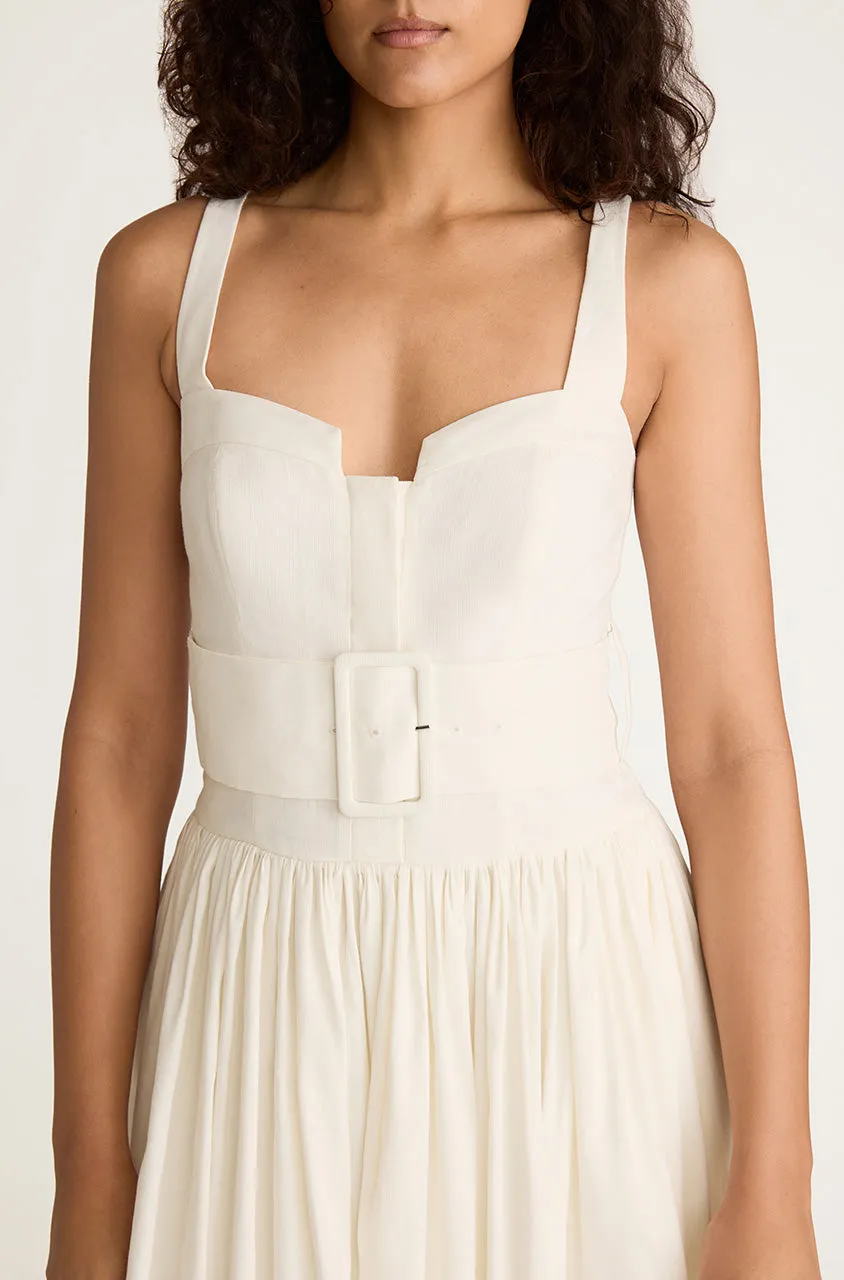 Ottoman Belted Bustier Shirt Dress
