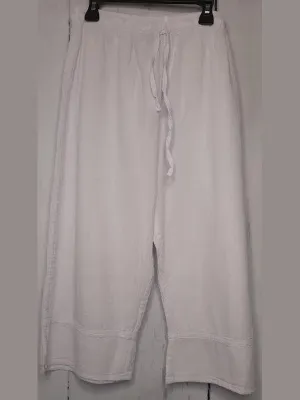 Pants-White-Split Bottom Wide Leg Crop-Women's-S-1302