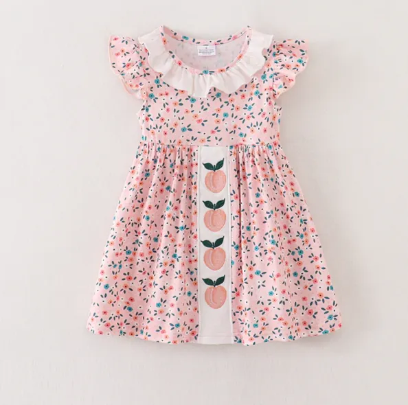 PEACH FLORAL DRESS