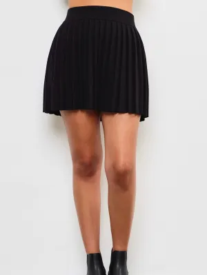 Pleated Knit Skirt
