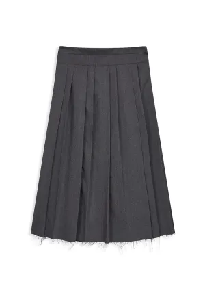 Pleated Wrap Maxi Skirt