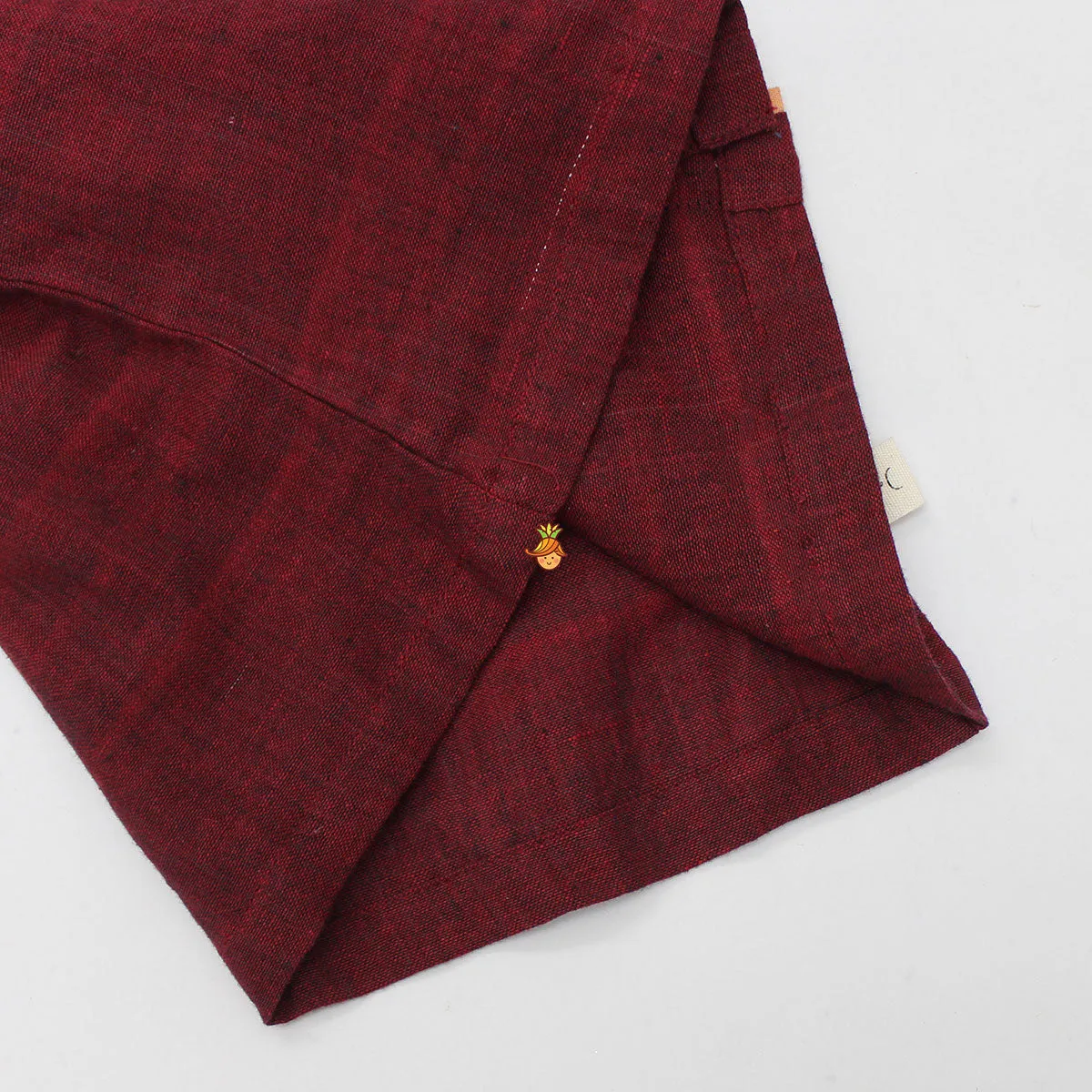 Pre Order: Maroon Heart Patch Detailed Shirt