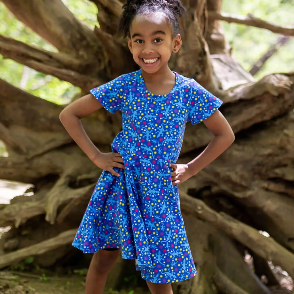 "Lounge in the Sun" Lizards Super Twirler Dress with Pockets