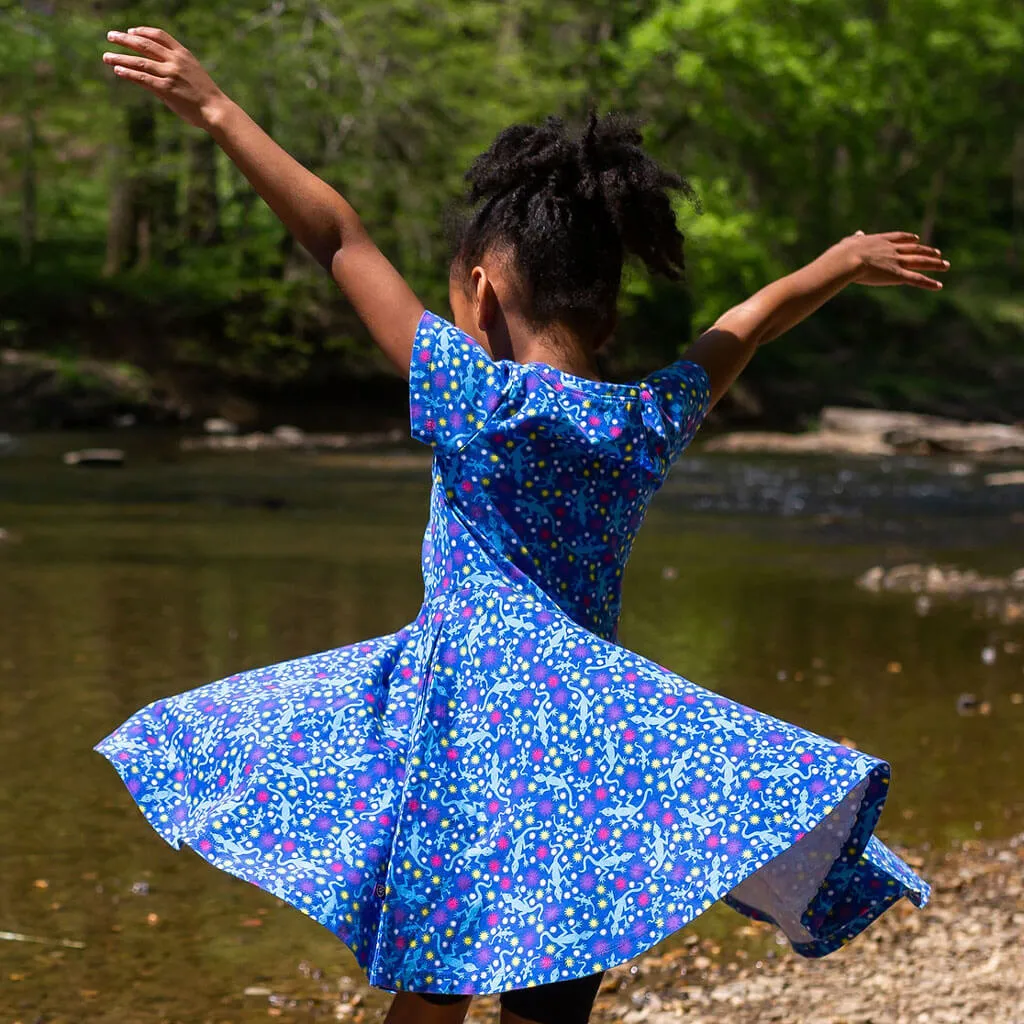"Lounge in the Sun" Lizards Super Twirler Dress with Pockets