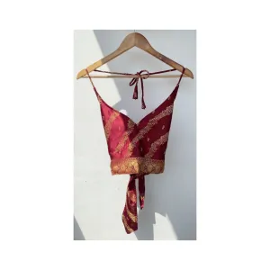 Red golden weaved with border