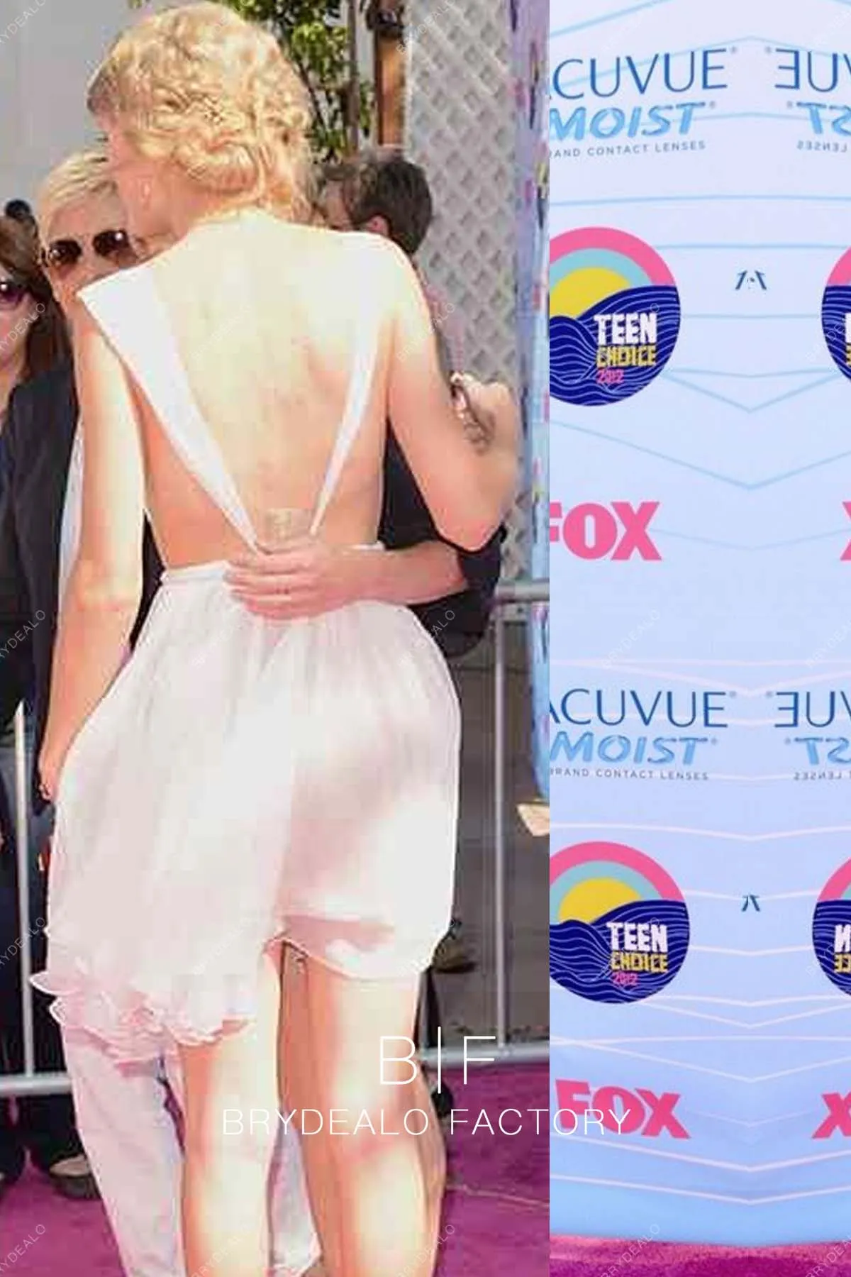 Taylor Swift Pink Chiffon Short Celebrity Dress Teen Choice Awards