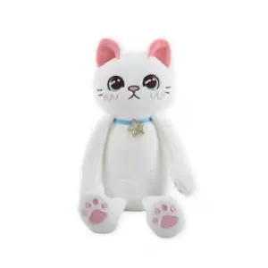 TechMax Solution White Pink Long Hand Leg Cat Plush Pillow