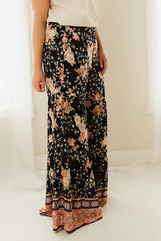 Tiered Ruffle Wide Leg Pants