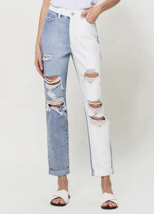 Two Tone Mom Jeans