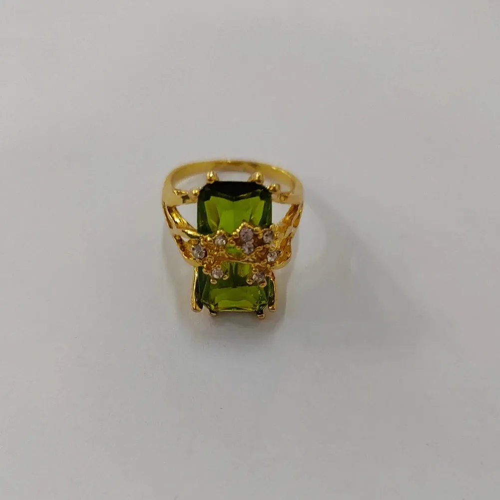 Vintage Silver Plated Inlaid Large Rectangular Zirconia Cocktail Rings