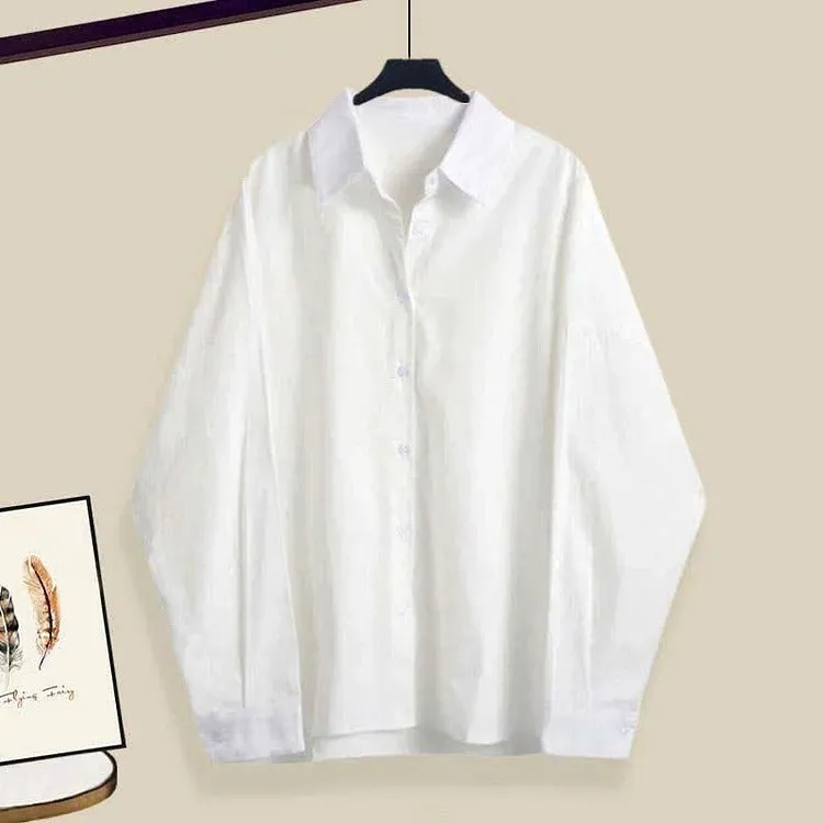 Vintage V-Neck Cable Sweater Shirt Pleated Skirt Three Piece Set
