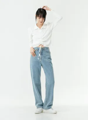 Washed Light Blue Maxi Jeans OS01