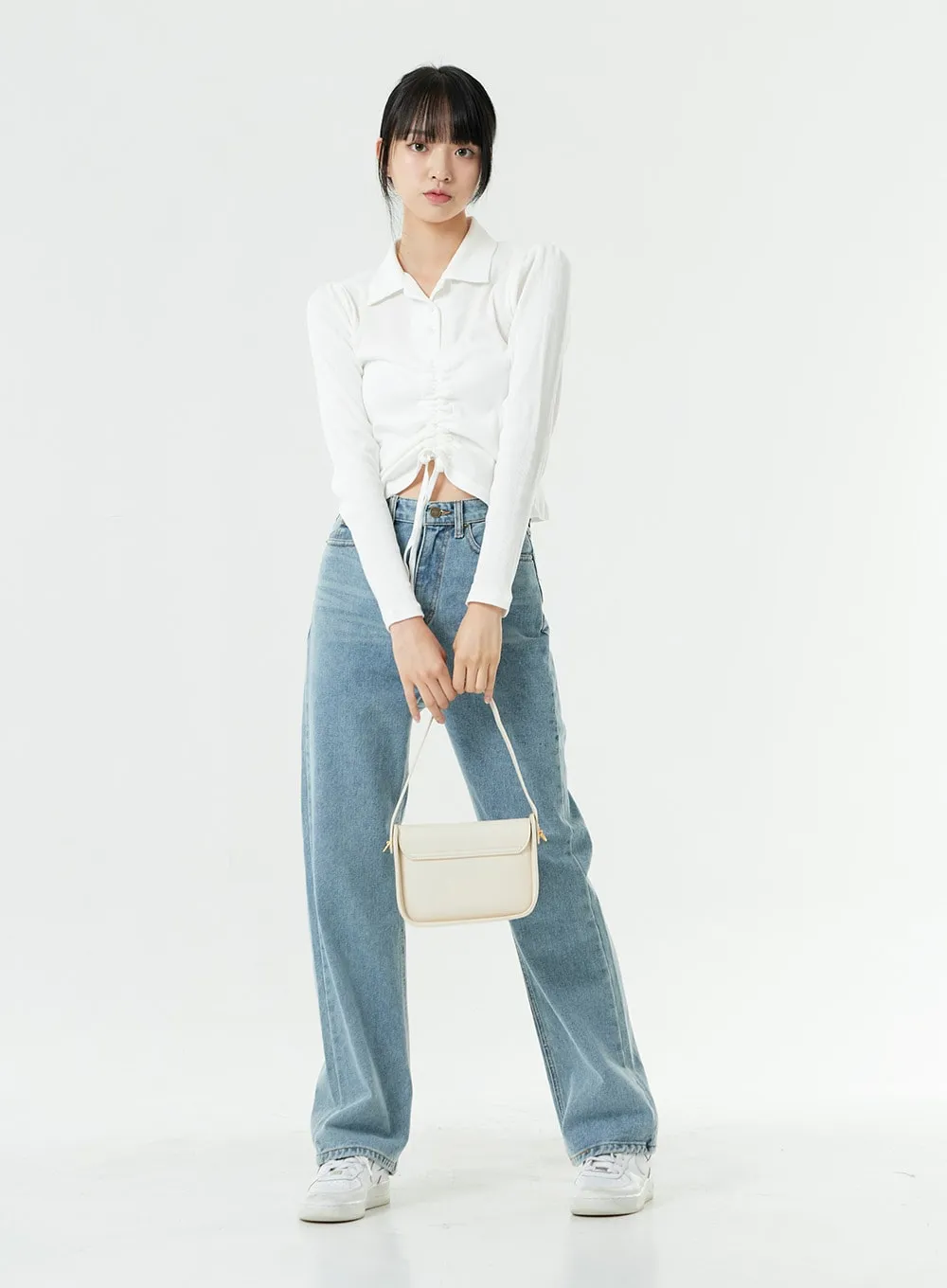 Washed Light Blue Maxi Jeans OS01