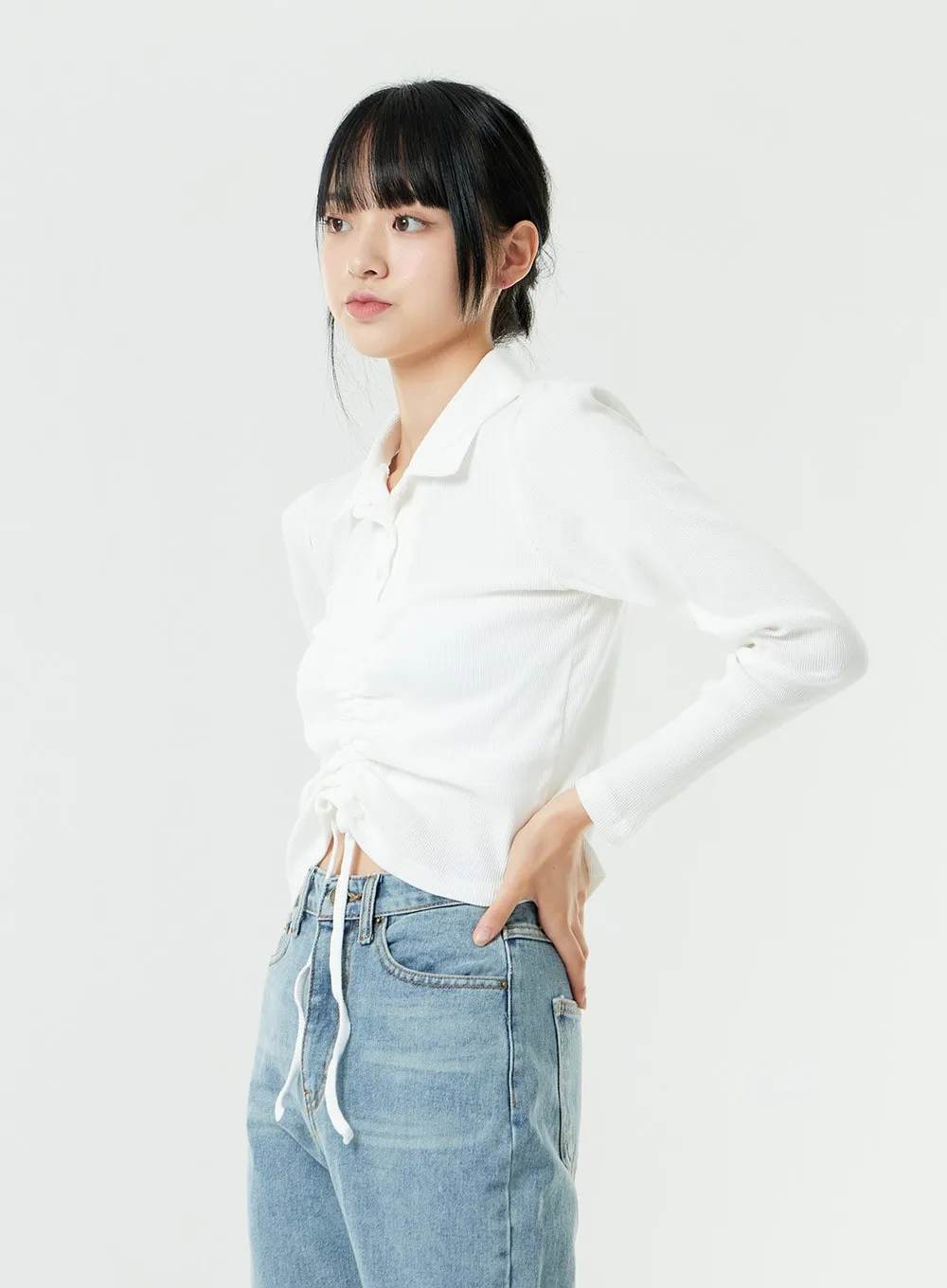 Washed Light Blue Maxi Jeans OS01