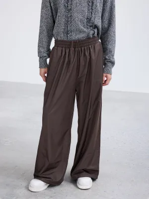 Wide leg drawstring casual sports pants