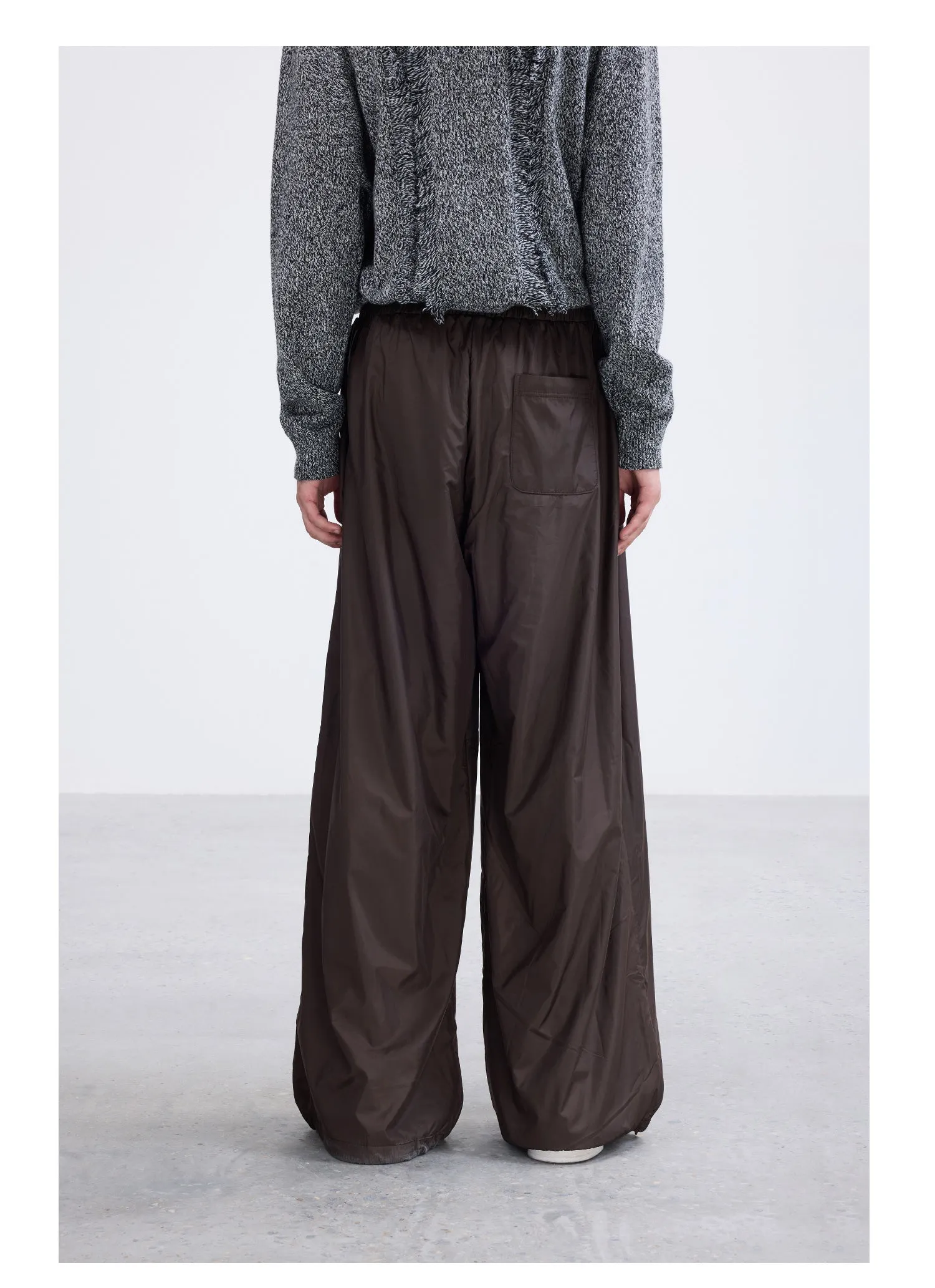 Wide leg drawstring casual sports pants