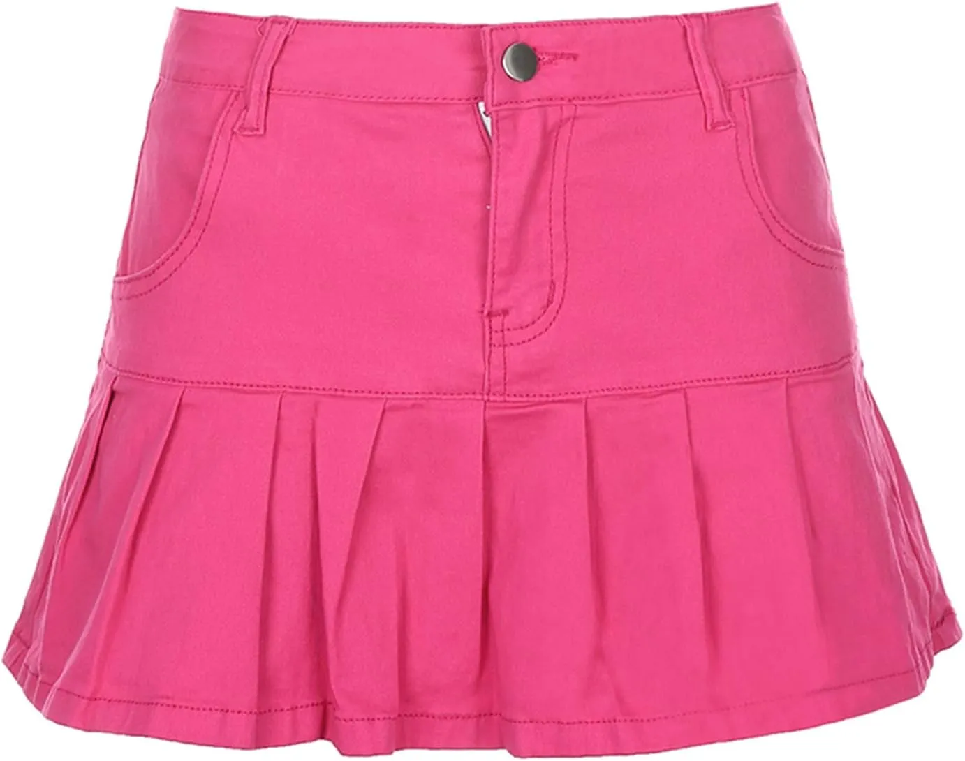 Women Y2K Pleated Jean Skirt Casual Low Waist Ruffle A Line Flare Denim Mini Skirt Summer Going Out Streetwear