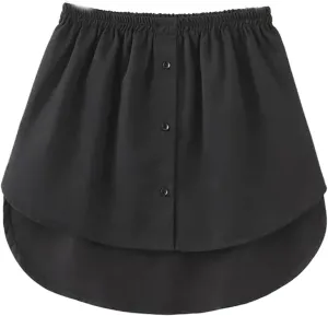 Women??s Shirt Extender Skirt Elastic Waisted Button Down Adjustable Underskirt Summer Loose A-line Folded Skirt 2025